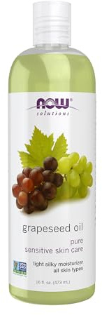 NOW Foods Solutions, Grapeseed Oil, Skin Care for Sensitive Skin, Light Silky Moisturizer for All Skin Types, 16-Ounce