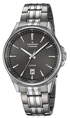 Candino Herren Datum klassisch Quarz Uhr mit Titan Armband C4606/3