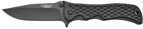 Camillus Reverb Taschenmesser, 3/7,6 cm Carbonitrid Titanium AUS-8 Klinge, GFN-Griff, Schwarz, 6,75/17,2 cm