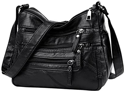 Ladies Shoulder Bags Soft PU Leather Crossbody bag for Women Multi Pockets Lightweight Waterproof Crossbody Handbags for Travel Daily Use