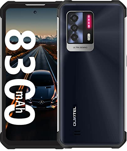OUKITEL WP17 Outdoor Smartphone, 8300 mAh Outdoor Mobile Phone 128GB + 8GB, 90 Hz 6.78 Inch FHD+ Display, Helio G95 Game Chip, 64 MP + 20 MP Camera, 18 W Fast Charging Android 11 NFC OTG Dual 4G