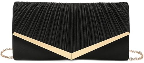 Kiss me Women Clutch Purse Evening Bag Wedding Prom Velvet Handbag, Ladies Elegant Shoulder Bag With Detachable Chain (Black)