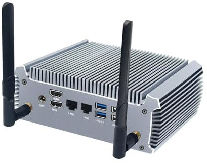 Glovary Mini PC Ryzen 7 Fanless Octa Core 7730U (up to 4.5GHz), Dual LAN Micro Office Desktop Computer, Barebone, NO RAM, NO NVMe SSD, 2HD, Radeon Graphics, WiFi6, BT5.2