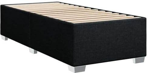vidaXL Bettgestell, Bett mit Bettfüße Lattenrost, Polsterbett für Schlafzimmer, Einzelbett Bettrahmen, Modern, Schwarz 100x200cm Stoff
