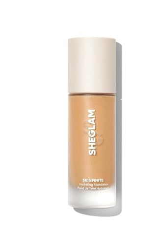 SHEGLAM Skinfinite Hydrating Foundation Flawless Dewy Foundation Hydrating Coverage Invisible Pore Concealer Pore-less Non-Greasy Lightweight Natural Soft Liquid Foundation-Acorn