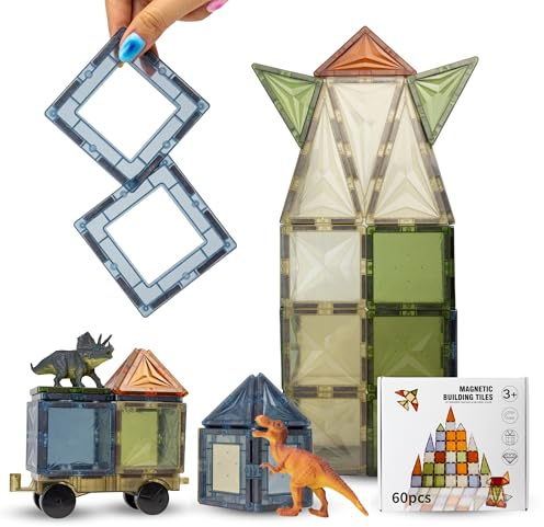 Bloques magnéticos construcción niños Juego magnético Juego de imanes 60 Piezas magnéticas Bloques construcción Juegos Infantiles Stem Construcciones magnéticas
