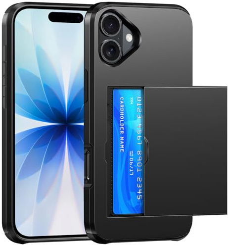 SZSSZSM Plånbok för iPhone 17 Fodral med Korthållare, Svart