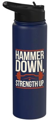 Hammer Curls Bodybuilding Fitness Workout Gym Stainless Steel Insulated Water Bottle