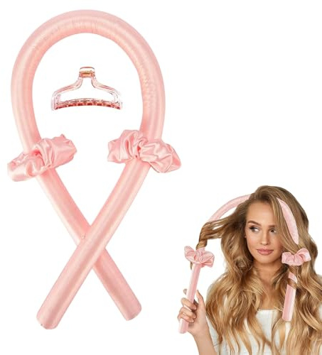 Teracimoha Boucles sans chaleur, lot de 4, bigoudis en satin pour boucles de nuit, boucles sans chaleur avec effet brushing