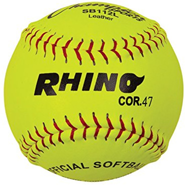 Champion Sports 12 Leather Cover Softballs - Cork Core - Medium Compression - Raised Seams - Optic Yellow - Pack of 12