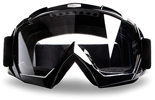 4-FQ Motocross Brille, Motorradbrille, Hochwertige Off Road Racing Crossbrille, Anti Fog UV Schutzbrille Sportbrille Retro Radbrille für ATV Dirt Bike, Verstellbarer Brille für Brillenträger (clear)