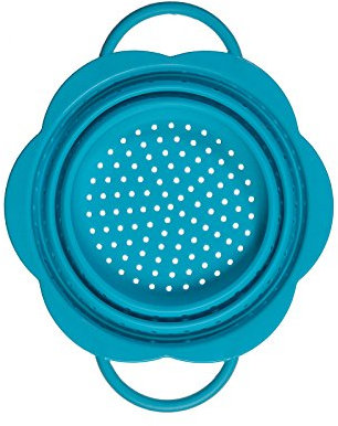 Kochblume Faltsieb S | Premium-Silikon | Hitzebeständig | Spülmaschinenfest | Platzsparend | Farbe: türkis