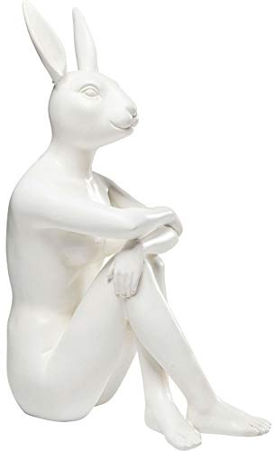 Kare Design Deco Figurine Rabbit Gillie, White, animal statue, gift idea, hanging decoration, room decor, decorative home accessories, 39x26x15 cm (H/W/D)