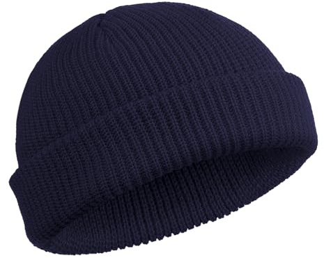 SATINIOR Trawler Beanie Watch Hut Rollup Edge Schädeldecke Fisherman Winter Beanie Hut Unisex, Marine, M