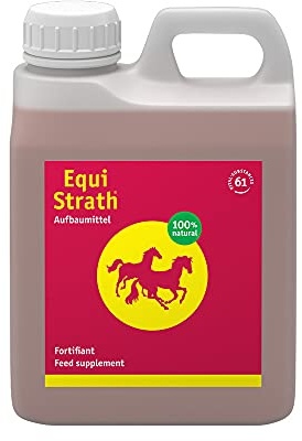 EQUI-STRATH Horse Supplement (1L) - Herbal Yeast Feed Supplement with 61 Vital Nutrients, Vitamins & Trace Minerals, Horse Health Multivitamin Liquid & Gut Balancer with Prebiotics