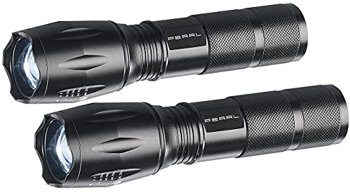 KryoLights Taschenlampe USB: 2in1-LED-Taschenlampe und Powerbank, 260 lm, 10 W, 1.200 mAh, 2er-Set (LED Taschenlampen USB, LED Taschenlampen aufladbar, Wasserdichte Taschen)