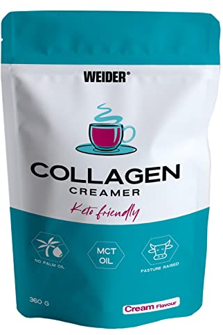 Weider Collagen Creamer (360g) Collagène hydrolysé et TCM (d’huile coco) en poudre pour Café Crémeux Bulletproof ou Shake, Contrôle de poids, Soin des Articulations & Peau, régimes cétogènes et Keto