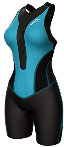 Sparx Women Triathlon Suit Tri Short Racing Cycling Swim Run (XL, Teal)