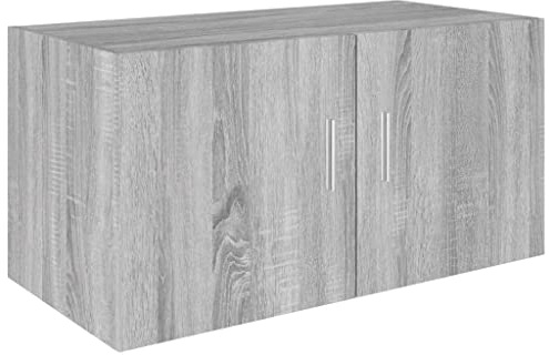 vidaXL Armario de Pared Aparador Flotante Dormitorio Doméstico Estante Cajón Casa Hogar Almacenamiento Madera Contrachapada Gris Sonoma