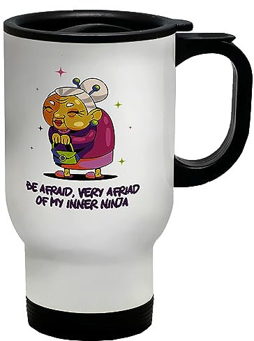 Shopagift Ninja Grandma Travel Mug Funny Be Very Afraid Inner Ninja Gift Stainless Steel 14oz Cup