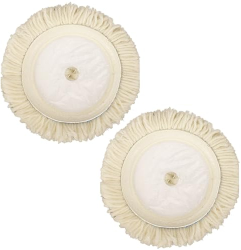 Polierscheibe aus Wolle, Lammfell pad, 2tlg 150mm Polieren polierscheibe Polierset Set Wolle Pad, Zum Polieren von Maschinen, elektromechanischen Geräten, Marmor, Edelstahl und Präzisionsmöbeln