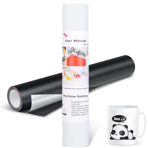 Lya Vinyl 2 Rolle Vinylfolie Plotter 30,5 x 305 cm, Plotterfolie Vinyl Schwarz und Weiß Matt für Cricut, Plotterfolie Outdoor Vinyl für Party Dekoration, Aufkleber, DIY Becher
