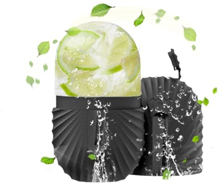 RoseFlower Ice Roller Face, Ice Roller for Face Eyes Men, Ice Cube for Remove Puffiness, Reduce Pores, Sunburn Repair, Gua Sha Facial Massage Skin Care Tool - Reusable & Leakproof, Black