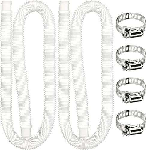 Poolschlauch 32mm für Poolpumpen,2 Stück Schlauch pool mit 4 Stück Sicherungsclip,150cm Schwimmbadschlauch 3.2cm,Für Filterpumpe und Schwimmbad
