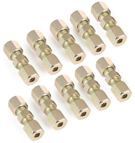 GEARMONSTER 10 Stück Bremsleitungsverbinder, 4,75mm Bremsleitung Verbinder, Bremsleitungsverbinder für Bremsleitung ohne zu bördeln Verbinder, Bremsrohr Armaturen Ohne Bördeln