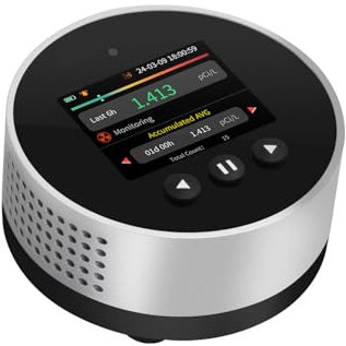 CHNADKS RM-65 Detector de Radón, Alarma Audible y Visual, Pantalla LCD a Color, Monitoreo de Concentración de Radón a Largo Plazo para Sótanos de Hogar, pCi/L o Bq/m³