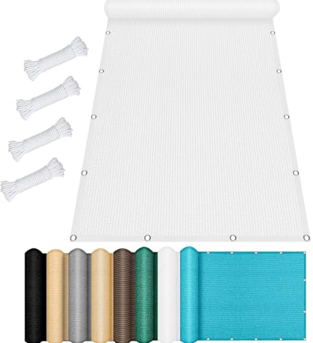 Toldo Vela de Sombra Transpirable Rectangular 140 x 300 cm Prueba de Viento Protección UV Toldo Parasol Terraza Regula Temperatura para Patio, Plantas Flores, Balcón, Blanco