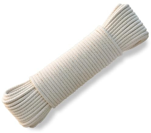 30M Braided Cotton Clothes Lines for Outside – Soft, Durable & Multipurpose – 4mm Heavy Duty Washing Line for Garden, Laundry, Arts & Crafts