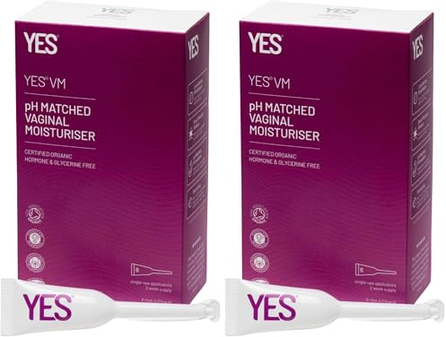 YES® VM Vaginal Moisturiser | Water-Based | Long-Lasting & Fast Acting for Vaginal Dryness | Certified Organic | Natural Gel Moisturiser | pH Matched (6 x 5ml Applicators) (Pack of 2)