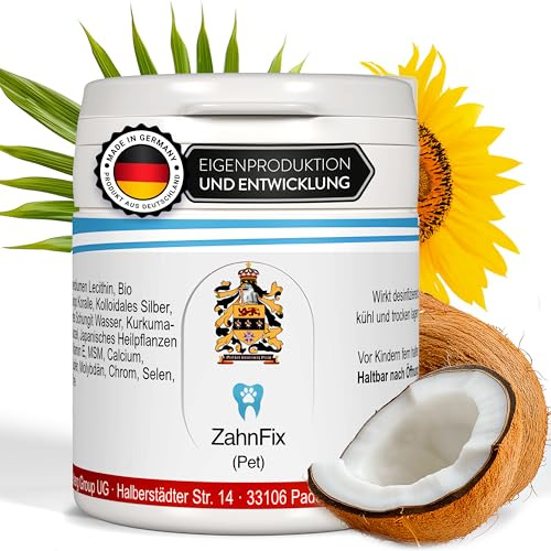 ZahnFix Revital Liposomal Zahnpasta für Hunde – 40ml natürliches Zahngel gegen Zahnstein & Zahnfleischentzündung – enzymatische Hundezahnpasta ohne Xylit mit Kurkuma, Kokosöl & kolloidalem Silber