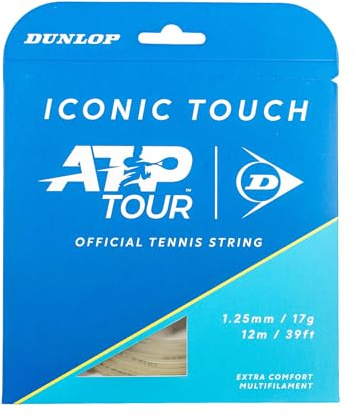 DUNLOP Iconic Touch 17G naturlig 12 m tennissnöre set – mjuk känsla multifilamentsträng