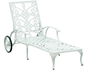 Inko Rollliege Nexus Aluguss weiss - Verstellbare Rückenlehne - Wetterfest - Gartenliege - Weiß - Lounge Chair