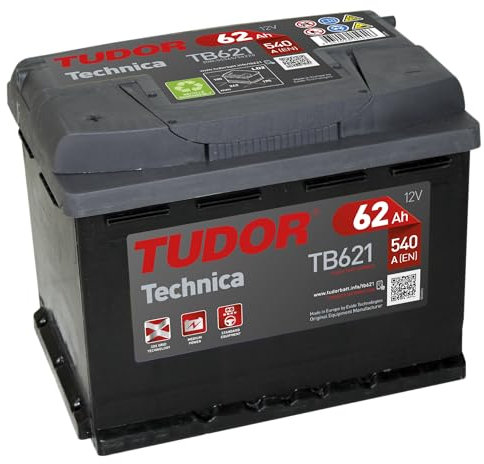 Tudor Batería para coche Tudor Exide Technica 62Ah, 12V. Dimensiones: 242 x 175 x 190. Borne izquierda.