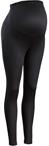 Mamina 2 Leggings PreMaman Pre-parto e Post-Parto conformato 1 Blu e 1 Nero