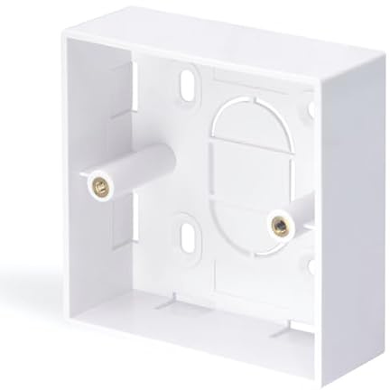 LEENUE Back Box 32mm Deep, Single Gang Ethernet Socket Wall Box, Surface Mounted for Ethernet Network Faceplate White (86mm x 86mm x 32mm)