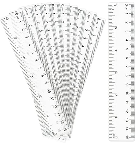 Transparentes Kunststofflineal 10 Stück 6 Zoll Gerades Lineal Bruchsicheres Durchsichtiges Kunststofflineal Transparentes Kunststofflineal Kit für Schüler Schule Kinder Klassenzimmer Bürobedar