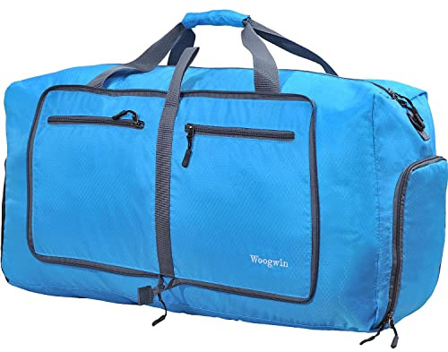 60L Borsone da Viaggio Grandi Pieghevoli Borsone Palestra Uomo Donne Borsa da Leggero e Impermeabile Borsoni Weekend Notturno per Campeggio Bagagli Sport Vacanza
