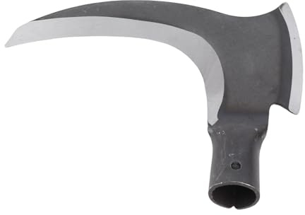 Grass Sickle, Manganese Steel Portable Held Sickle Tool Grass Lawn Gardening Farming Weed Remover Scythe Blade Cutter Grafting Knife for Outdoor Gardening, Clearing Vines (Single Cutter Head)
