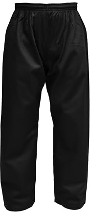Karate Trousers Martial Arts Karate Pants Student Cotton GI Aikido Kids Pant Kung Fu Adults Kimono Trousers (Black, 7-200)