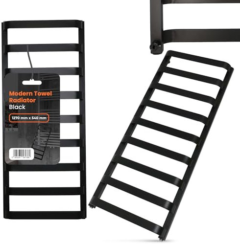 Sèche-Serviette 1270 x 540 mm Moderne Mural Radiateur Plat Chauffage à Intégrer dans le Circuit Central eau Chaude Chauffe-Serviette Centrale pour Salle de Bain