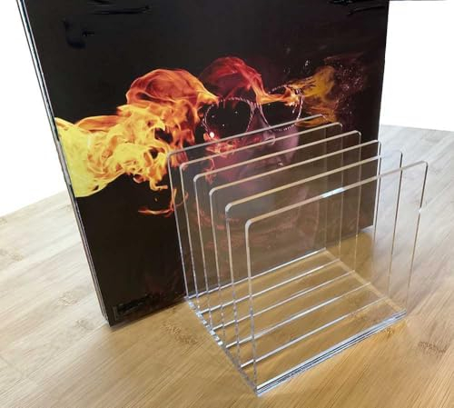 cubix Schallplattenständer Acryl, Ständer für 30 Platten, Plattenaufbewahrung in neuem Stil, Klar, funktionell, Top Design, Top-Material Acryl, nur 16 x 16 x 16 cm.