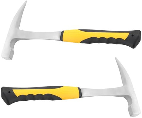 ZEONHEI Paquete de 2 martillos de ladrillo de 822.1 g, martillos puntiagudos con mango antideslizante, martillo de pizarra geológica para minería al aire libre, prospección