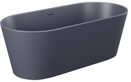 Vente-unique-Vasca da bagno freestanding ovale 255L 159 x 74 x 56 cm Blu opaco Acrilico - LUZECA