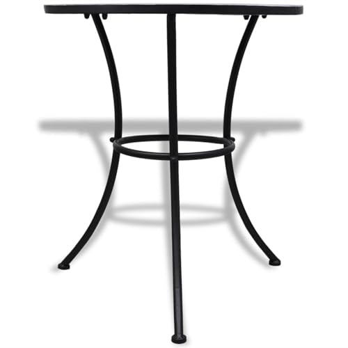 Homgoday Tavolo da Bistrot a Mosaico Blu e Bianco 60 cm