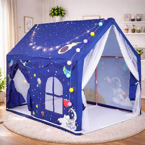 ALLmeter Tienda de Campaña Infantil con Luz LED, Montaje Rápido, Dimensiones 160 × 105 × 128 cm, Amplia Casita Infantil para Juegos en Casa, Fiestas para niños y niñas