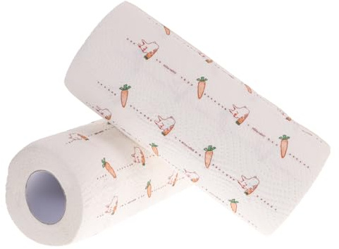 Hohopeti 2 Carta Assorbente Cucina in Fibra di Legno Salviette Pulizia Cucina con Stampe Decor Asciugatutto Casa Resistente e Pratico per Pulizie Quotidiane